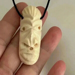 5/$25 Stonehenge totem post bone carved men necklace, waterproof  for beach